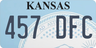 KS license plate 457DFC