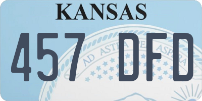 KS license plate 457DFD