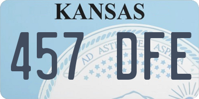 KS license plate 457DFE