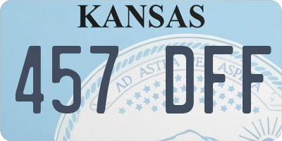 KS license plate 457DFF