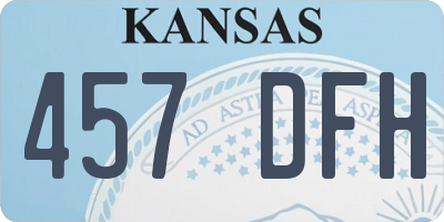 KS license plate 457DFH