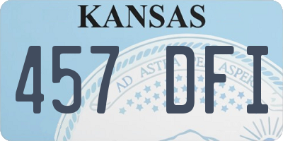 KS license plate 457DFI
