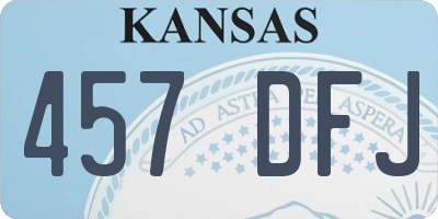 KS license plate 457DFJ