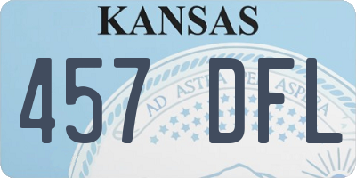 KS license plate 457DFL