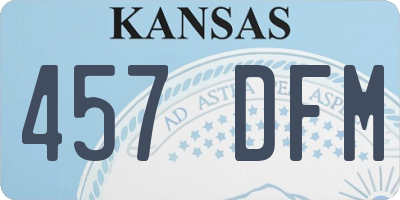 KS license plate 457DFM