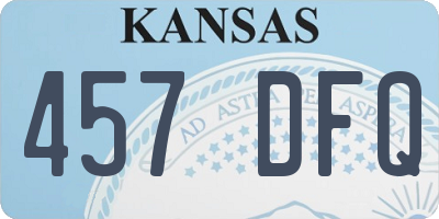 KS license plate 457DFQ