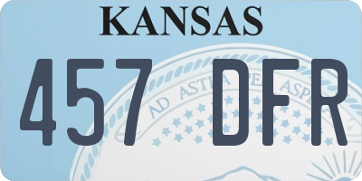 KS license plate 457DFR