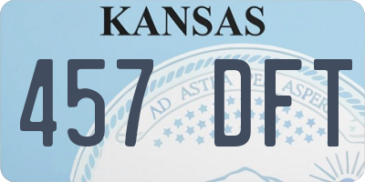 KS license plate 457DFT