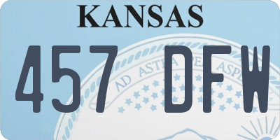 KS license plate 457DFW