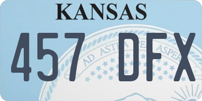 KS license plate 457DFX