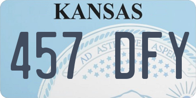 KS license plate 457DFY