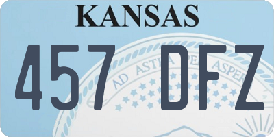 KS license plate 457DFZ