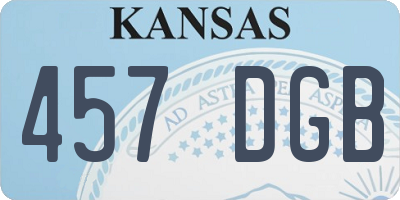 KS license plate 457DGB