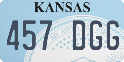 KS license plate 457DGG