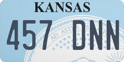 KS license plate 457DNN