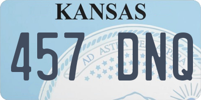 KS license plate 457DNQ
