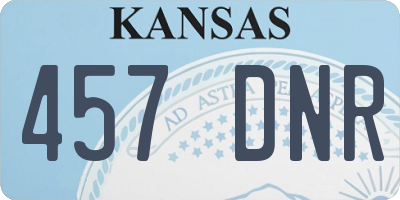 KS license plate 457DNR