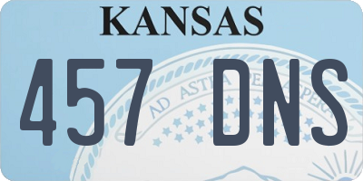 KS license plate 457DNS