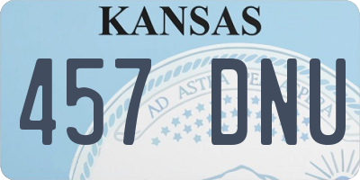 KS license plate 457DNU
