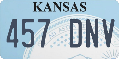 KS license plate 457DNV