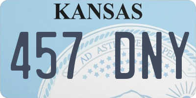 KS license plate 457DNY