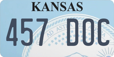 KS license plate 457DOC