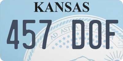 KS license plate 457DOF