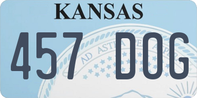 KS license plate 457DOG