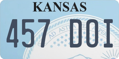 KS license plate 457DOI
