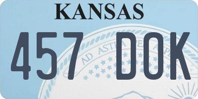 KS license plate 457DOK
