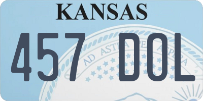 KS license plate 457DOL