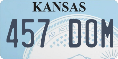 KS license plate 457DOM