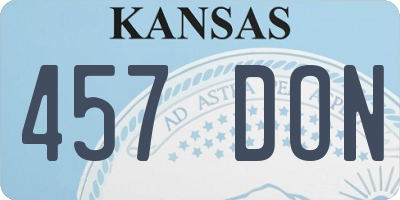 KS license plate 457DON