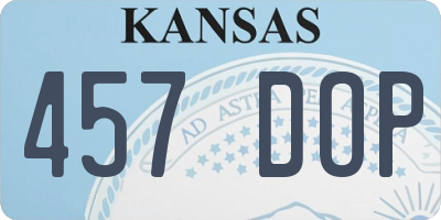 KS license plate 457DOP