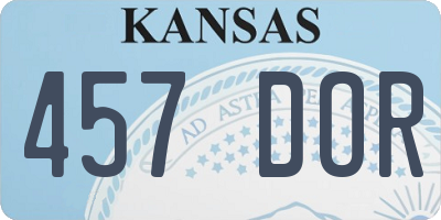 KS license plate 457DOR