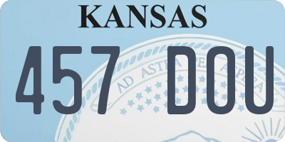 KS license plate 457DOU
