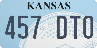 KS license plate 457DTO