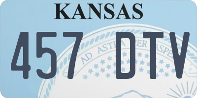 KS license plate 457DTV
