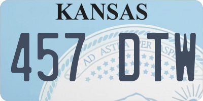 KS license plate 457DTW