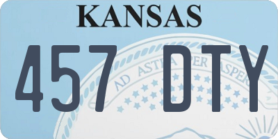 KS license plate 457DTY