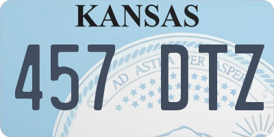 KS license plate 457DTZ