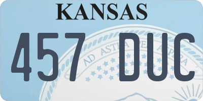 KS license plate 457DUC