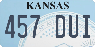 KS license plate 457DUI