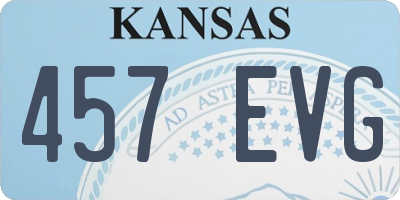 KS license plate 457EVG