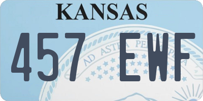 KS license plate 457EWF