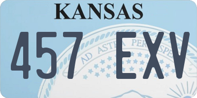 KS license plate 457EXV