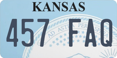 KS license plate 457FAQ