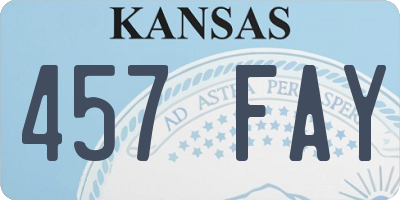 KS license plate 457FAY