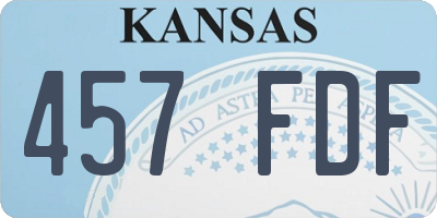 KS license plate 457FDF