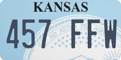 KS license plate 457FFW